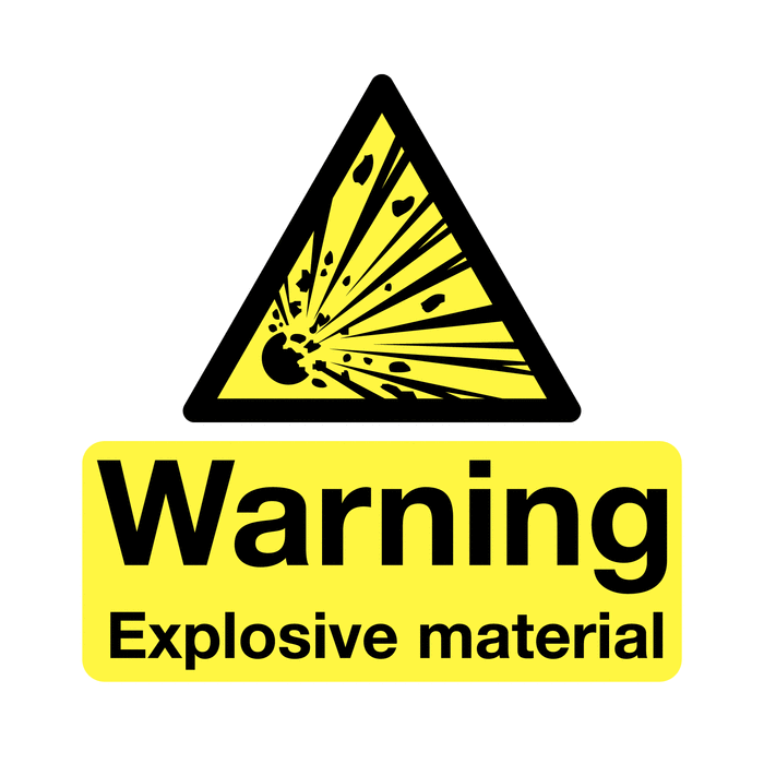 Warning Explosive Material Safety Label Pack