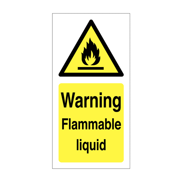 Warning Flammable Liquid Vinyl Safety Labels On-a-Roll