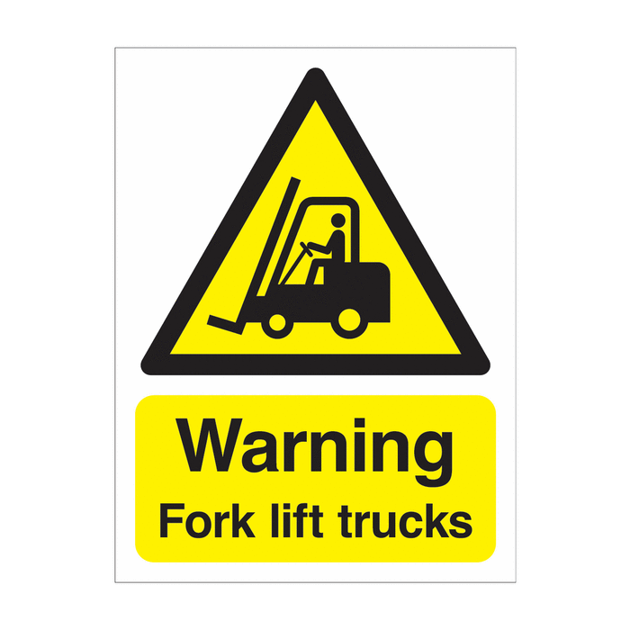 Warning Fork Lift Trucks Polycarbonate Warning Signs