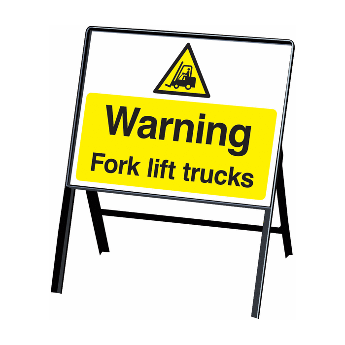 Warning Forklift Trucks Stanchion Hazard Warning Sign