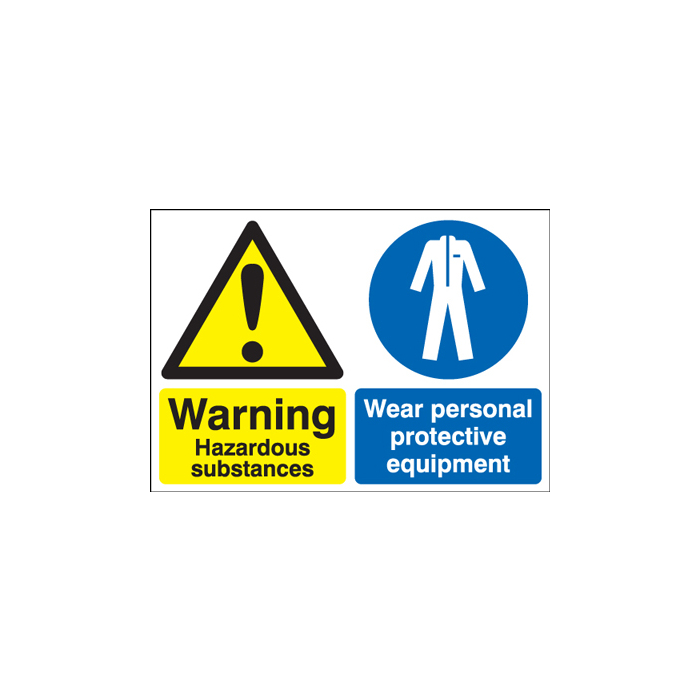 Warning Hazardous Substances Wear PPE Sign