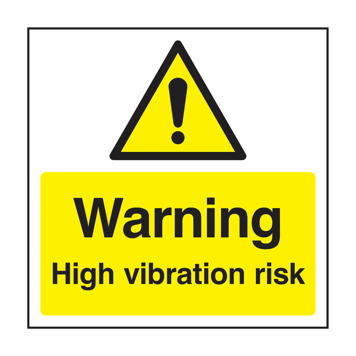 Warning High Vibration Risk Safety Label Pack