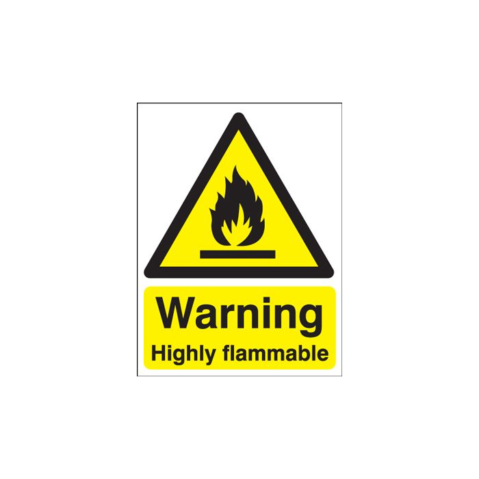 Warning Highly Flammable Reflective Sign
