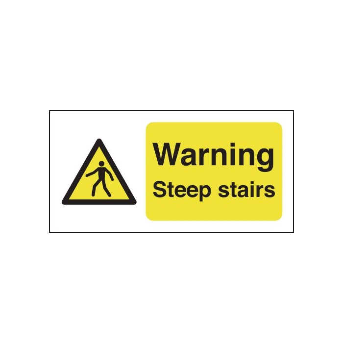 Warning Steep Stairs Landscape Warning Sign