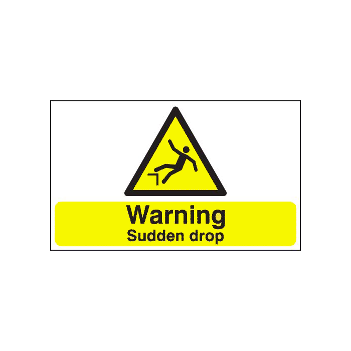 Warning Sudden Drop Hazard Warning Signs
