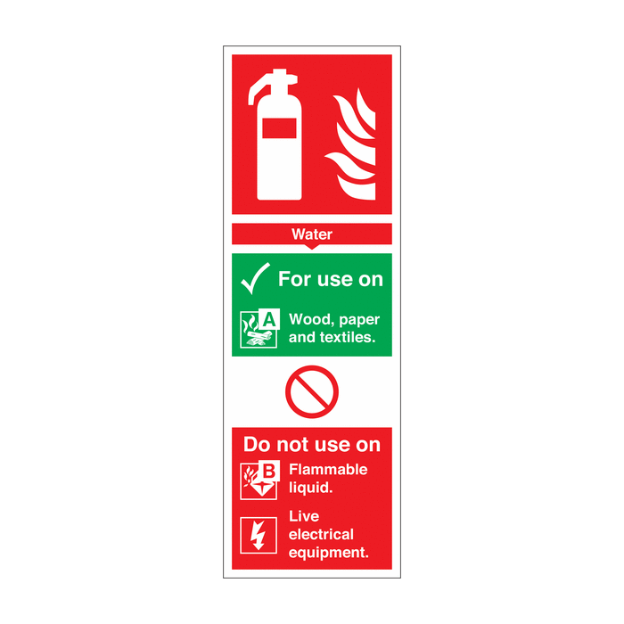 Water Fire Extinguisher Identification Sign