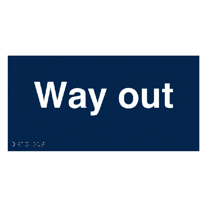 Way Out Tactile And Braille Sign