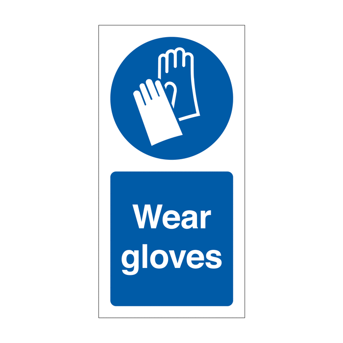 Wear Gloves Vinyl Safety Labels On-a-Roll