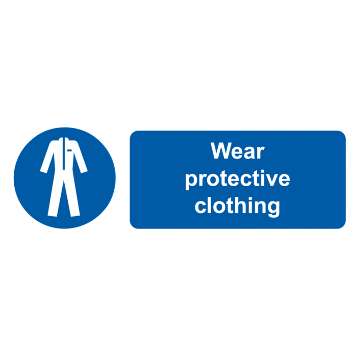 Wear Protective Clothing Mandatory On-the-Spot Safety Labels