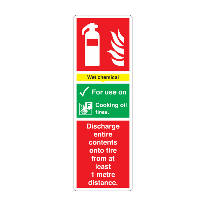 Wet Chemical Fire Extinguisher Polyester Signs