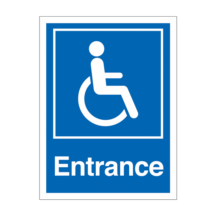 Entrance Disabled Symbol Parking Signs