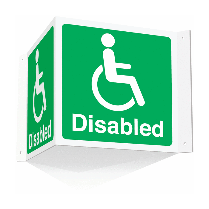 Disabled With Wheelchair Logo Projecting 3D Sign