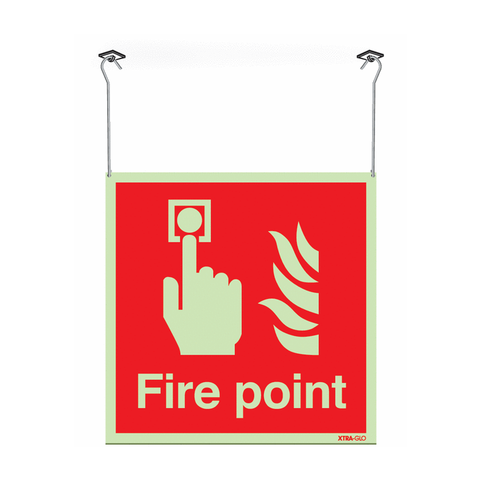 Highly Photoluminescent Double Sided Fire Point Hanging Signs