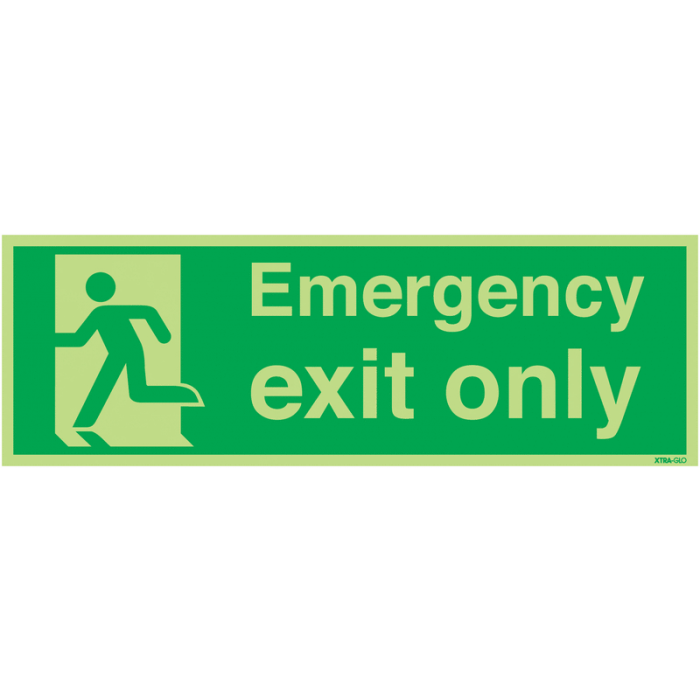 Xtra-Glo Emergency Exit Only Signs