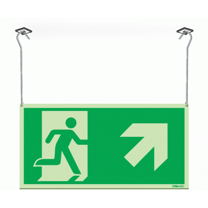 Xtra-Glow Exit Arrow Up Right Symbol Hanging Sign