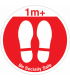 Red 1m+ Be Socially Safe Indoor Social Distance Floor Signs