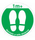 Green 1m+ Maintain A Safe Distance Floor Signs