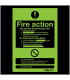 Fire Action Highly Photo-luminescent Notice Signs are emergency evacuation action signs which glow very brightly in the dark to ensure people can clearly understand specific actions in the event of a fire even if the lighting fails