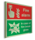 Fire Alarm In Case Of Emergency Break Glass Xtra-Glo Acrylic Signs