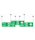 Fire Exit Running Man Right And Arrow Up Hanging Signs 3 Pack