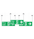 Fire Exit Running Man And Arrow Right Hanging Signs 3 Pack