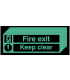 Fire Exit Keep Clear Pack Of 6 Photo-luminescent Signs
