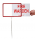 Fire Warden Sign Mounted On Chrome Pole