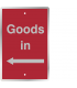 Goods In With Left Arrow Post Mountable Delivery Signs