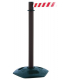 Heavy Duty Black Post With Red & White Webbing
