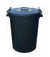 Heavy Duty Plastic Clip Lid Waste Containers In Black 110 Litres