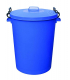Heavy Duty Plastic Clip Lid Waste Containers In Blue 110 Litres