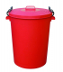 Heavy Duty Plastic Clip Lid Waste Containers In Red 110 Litres