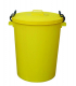 Heavy Duty Plastic Clip Lid Waste Containers In Yellow 110 Litres