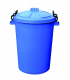 Heavy Duty Plastic Clip Lid Waste Containers In Blue 85 Litres