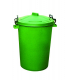 Heavy Duty Plastic Clip Lid Waste Containers In Green 85 Litres