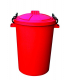 Heavy Duty Plastic Clip Lid Waste Containers In Red 85 Litres