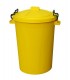 Heavy Duty Plastic Clip Lid Waste Containers In Yellow 85 Litres