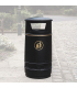 Hooded Copperfield Litter Bin With Galvanised Liner in colour black
