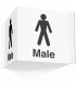 Male Toilets Projecting Washroom Information Sign
