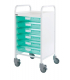 Vista Medical Storage Trolley And 6 Green Removable Trays