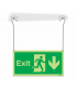 Photoluminescent Exit Running Man Arrow Down Hanging Signs