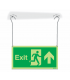 Photoluminescent Exit Running Man Arrow Up Hanging Signs