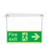 Photoluminescent Fire Exit Running Man Arrow Right Hanging Signs