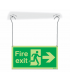 Photoluminescent Fire Exit Running Man Arrow Right Hanging Signs