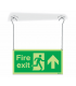 Photoluminescent Fire Exit Running Man Arrow Up Hanging Signs