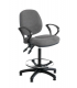 Padded Industrial Woollen Tweed Chair Charcoal