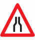 Roll up Road Narrows Ahead Traffic Sign
