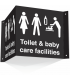 Toilets And Baby Care Facilities 3D Projecting Sign