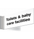 Toilets And Baby Care Facilities Double Sided Washroom Corridor Sign