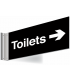 Toilets With Arrow Right Double Sided Washroom Corridor Sign
